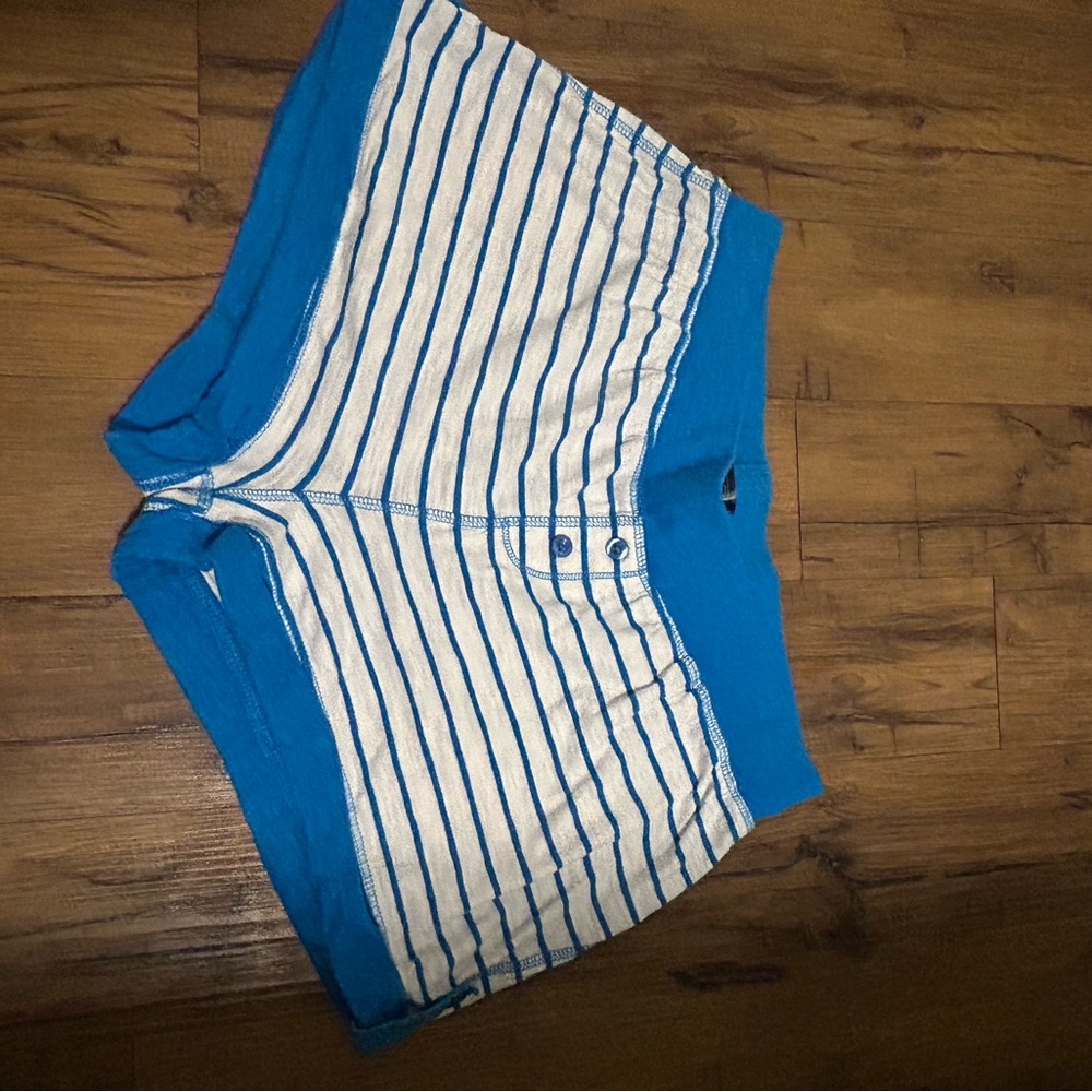 F&F Blue and White Striped Athletic Shorts